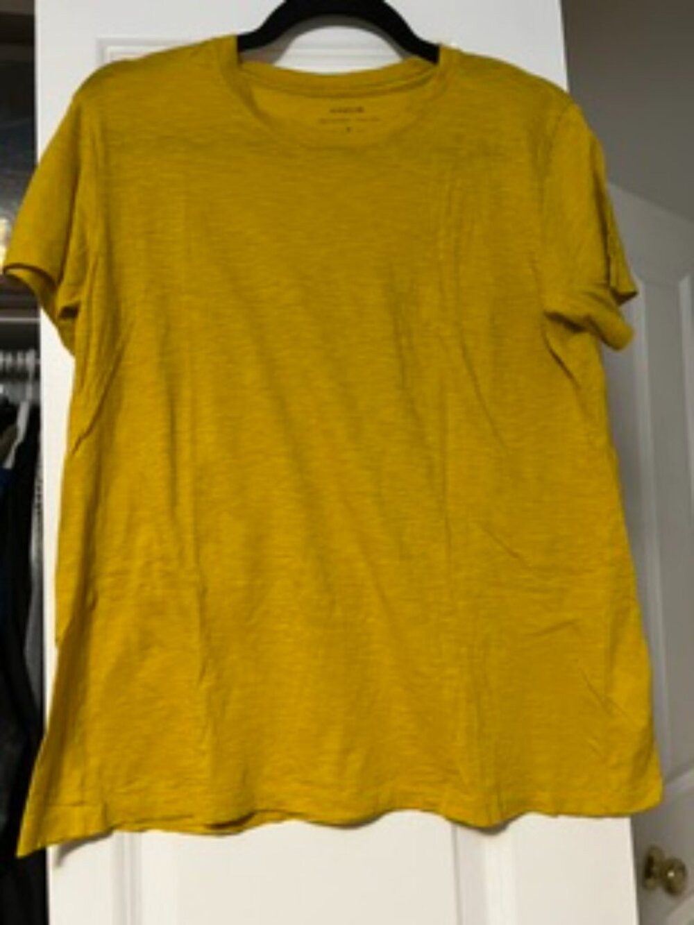 NWOT Women's Vince Mustard Yellow Cotton Crew Neck Tee Size Medium - Picture 5 of 6